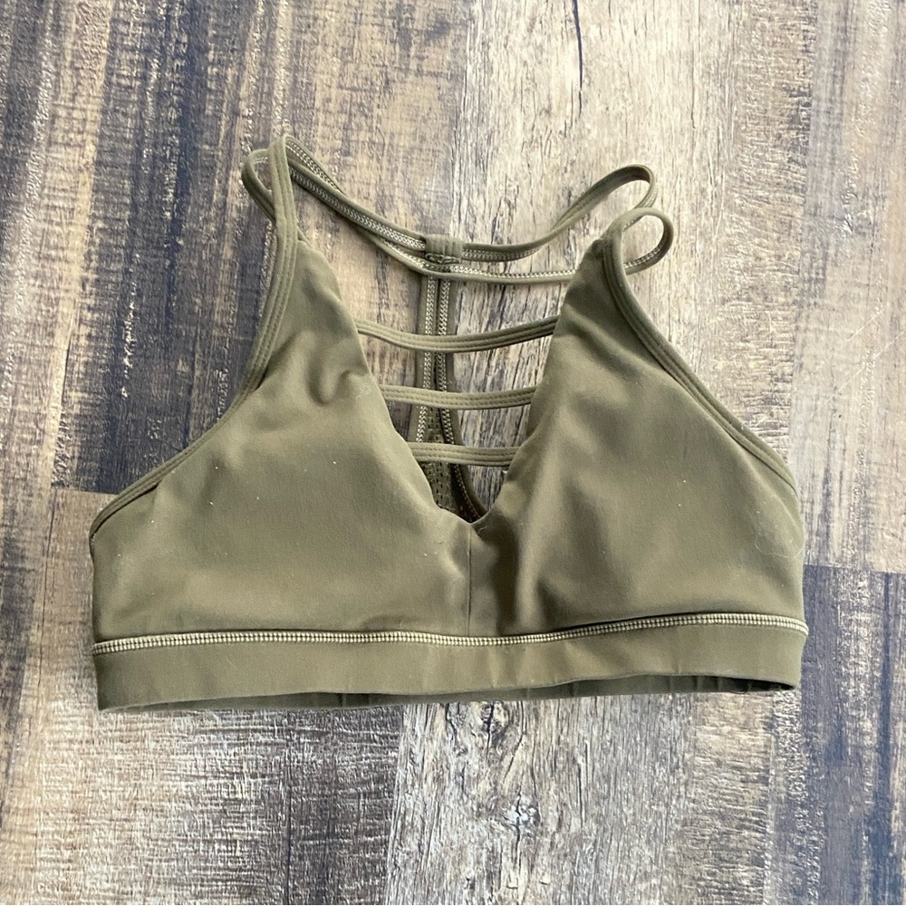 ZYIA Olive Grid Sports Bra